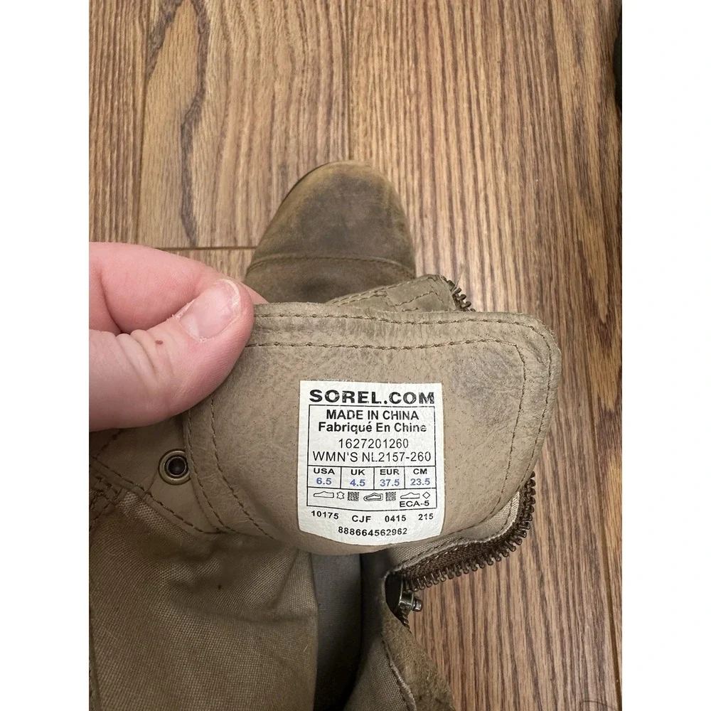 Sorel Women's Major Carly Ankle Boots Size 6.5‎ Brown Leather Biker Distressed